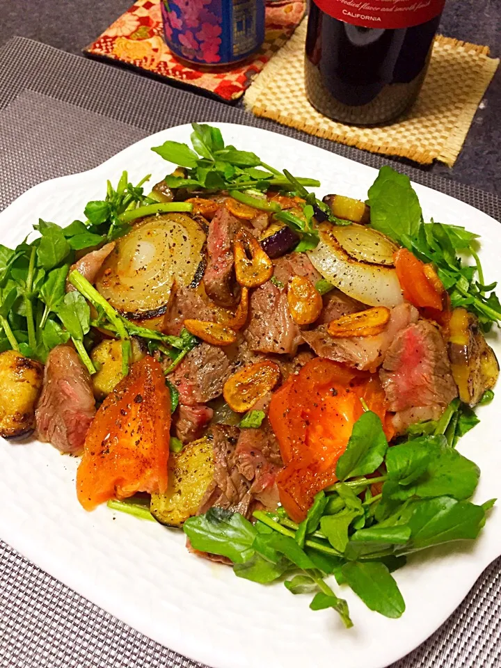 咲きちゃんさんの料理 牛肉と焼き野菜のマリネ|ほっけまんさん