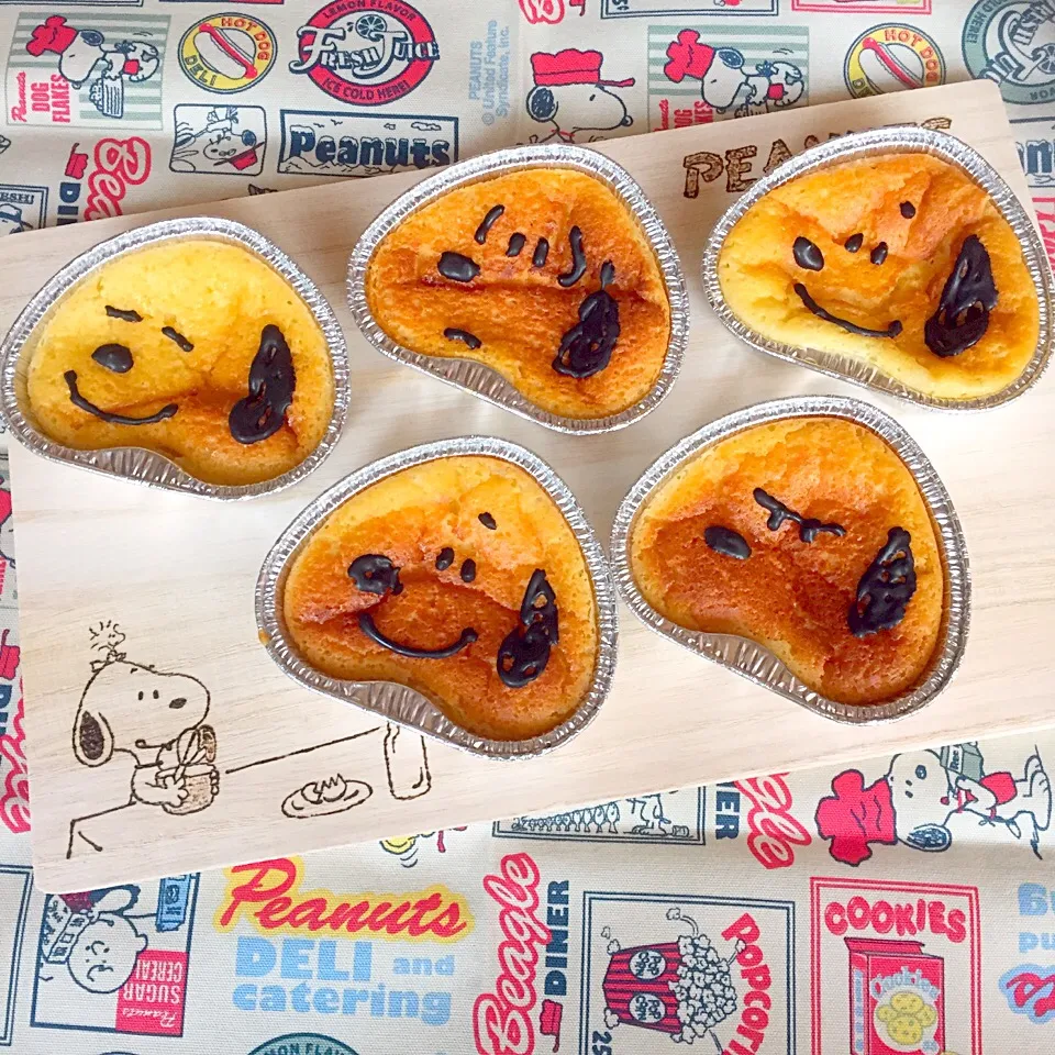 Snapdishの料理写真:ヨーグルトでチーズケーキ風 スヌーピー|namimoさん