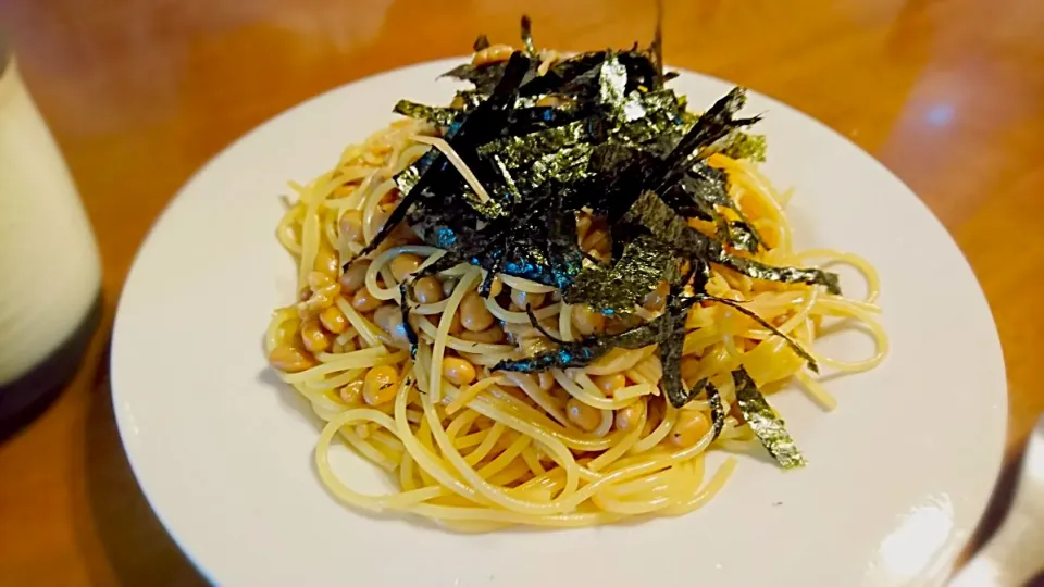 なめこと納豆の和風スパゲティ|あきたさん
