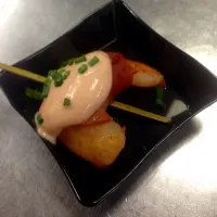 Canadian Bacon Wrapped Shrimp with Cocktail Mayo|peggy waldonさん