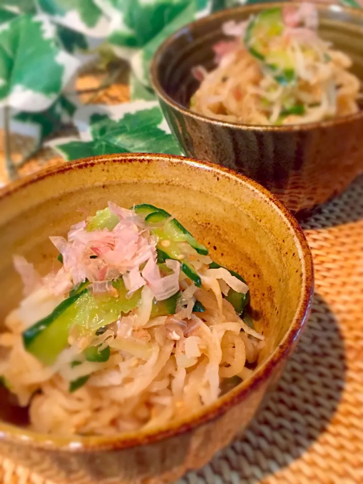 あゆ♡の料理 あゆ家の定番☆切り干し大根ときゅうりの和えもの♪|あゆさん