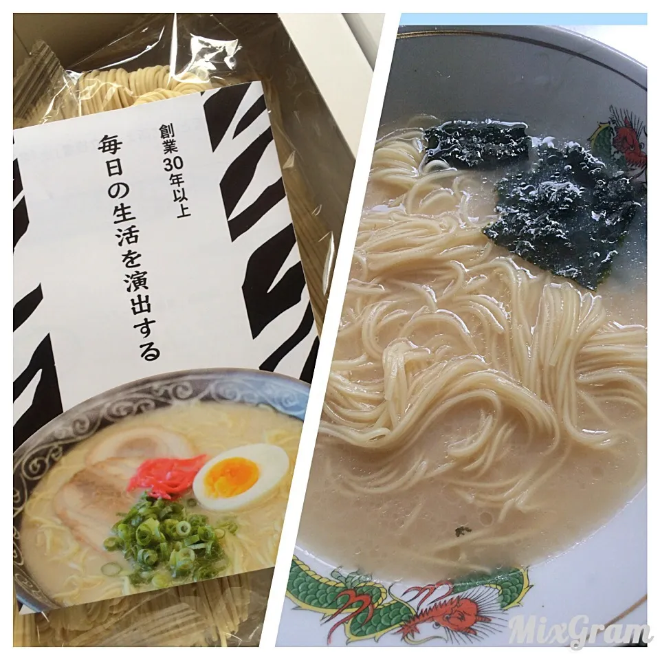 Snapdishの料理写真:とんこつラーメン☆昼食|Yuminoshinさん