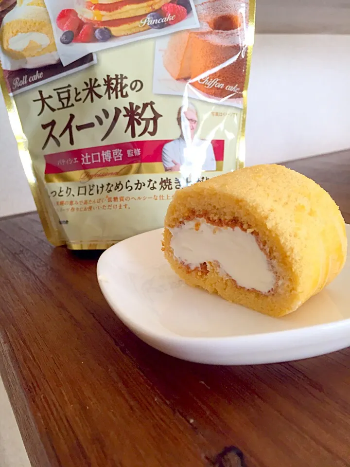 大豆と米糀のスイーツ粉を使ったロールケーキ|りっとまむさん