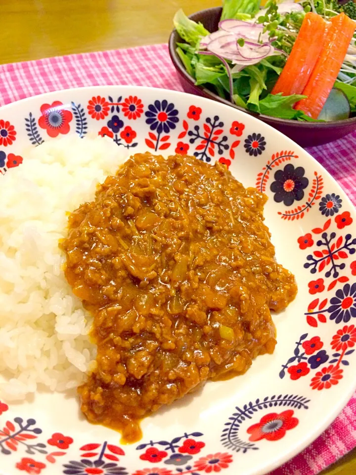 キーマカレーで夕食🍚|かずみさん