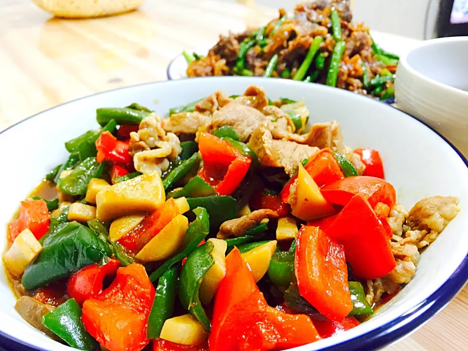 野菜と豚バラのニンニク味噌炒め|エイさん