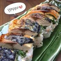 Snapdishの料理写真:幸せ焼き鯖寿司ʕ-̼͡-ʔ