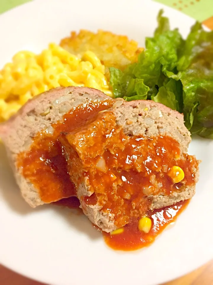 ミートローフとマカロニチーズ
ハッシュドポテト|しづか御膳さん