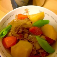 Snapdishの料理写真:初めて圧力鍋で肉じゃが♪|machamiさん