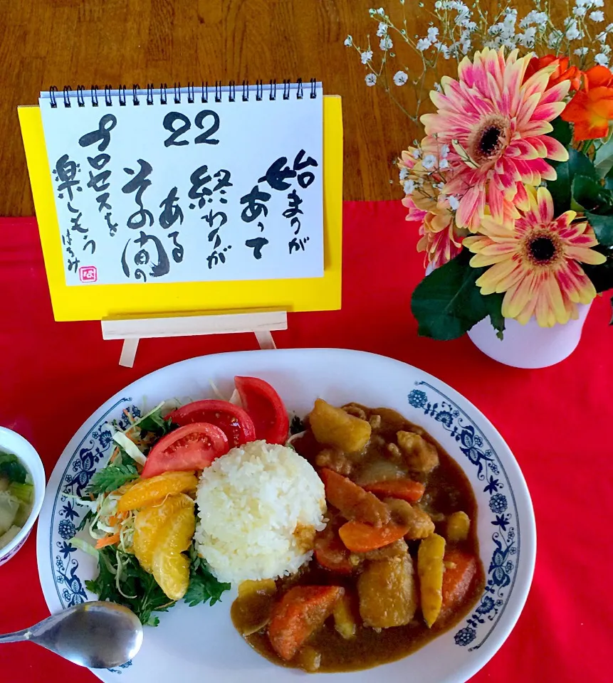 Snapdishの料理写真:ごろごろ野菜のチキンカレー^_^💘
満腹満足朝からパワー付けちゃった（笑）|はみちゃんさん