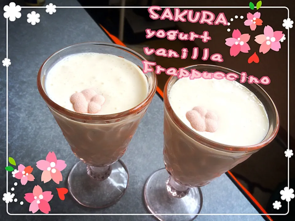 Snapdishの料理写真:桜ヨーグルトバニラフラペチーノ🌸|みきぴょん♪さん