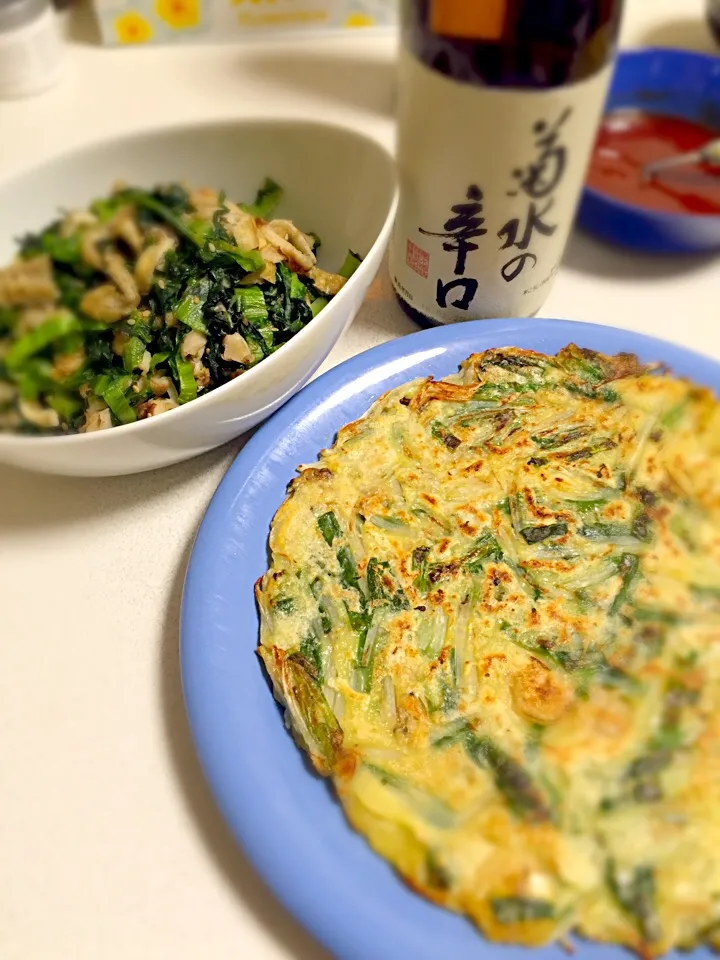 野菜チヂミと高菜の油炒め|yurikaさん