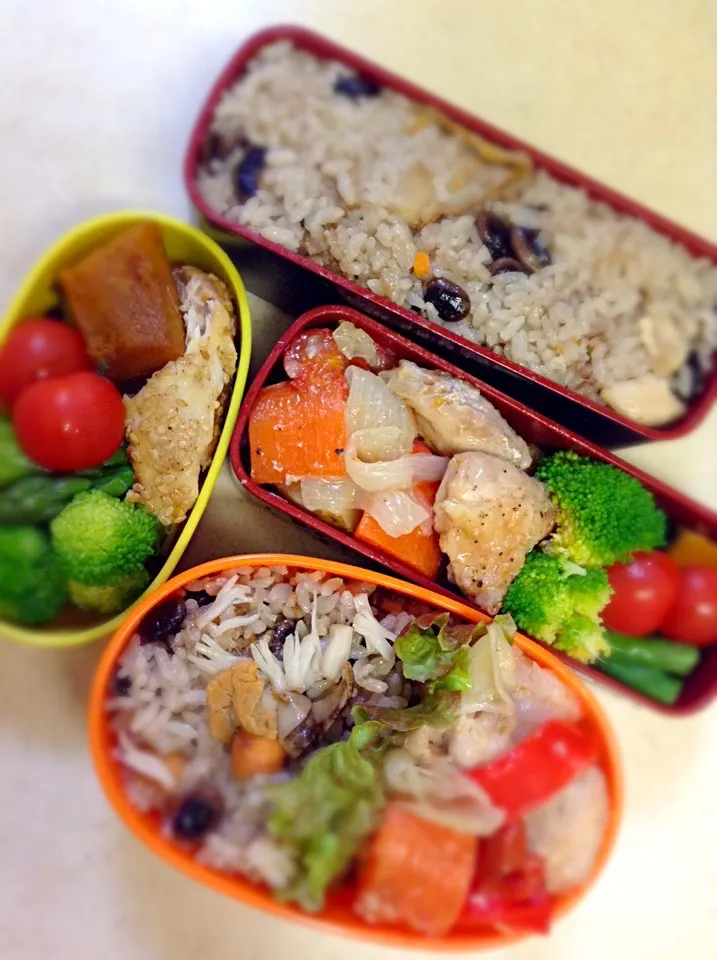 Today’s lunch box. 鞍掛豆と帆立の炊き込みごはん。ハニーのリクエストでお弁当に♪（＾Ｏ＾）|hoppycowさん