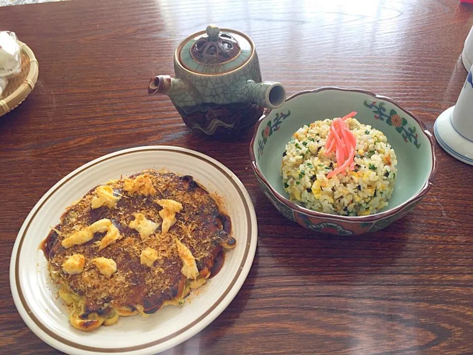 お茶漬けチャーハンとなんちゃってお好み焼き！|doalaさん