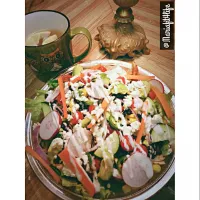 Snapdishの料理写真:Southwest Chicken Salad🌱 with Green Tea 🍵/Raw Honey 🍯/Lemon Slices🍋|Mariafit4life🇺🇲🪶🦅さん