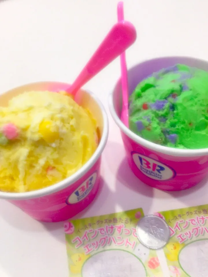 右 ロックンポップスワール 🍏🍇  左スプリングバスケット🌷🐣  by 31ice cream|ch＊K*∀o(^^*)♪さん