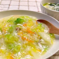 あんかけチャーハン  中華スープ|柏もちだよさん