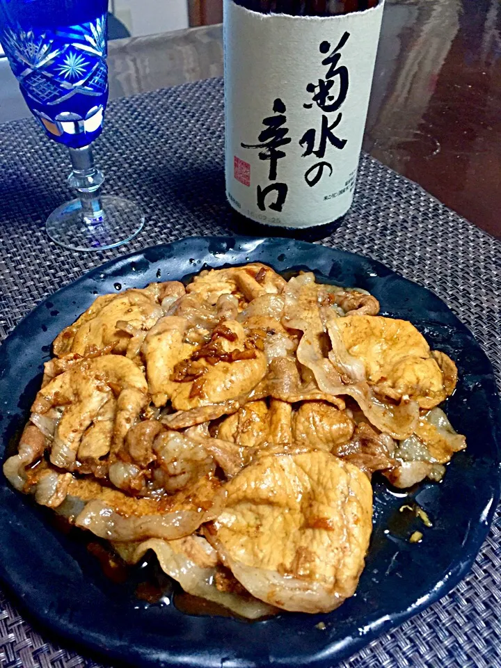 薩摩黒豚のバルサミコ生姜焼き 日本酒のアテに🍶|tachiさん