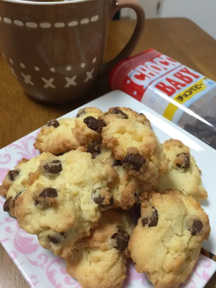 チョコベビーでチョコチップクッキー|かわいくまこさん