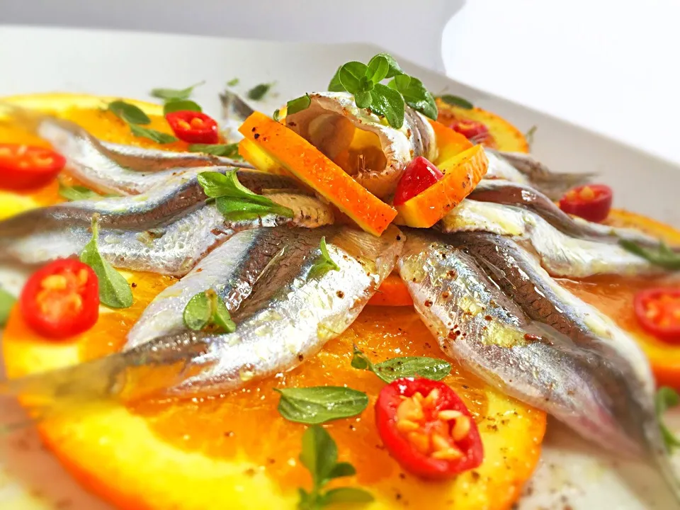 Lemon & Orange marinated fresh Anchovies|laura giardinaさん