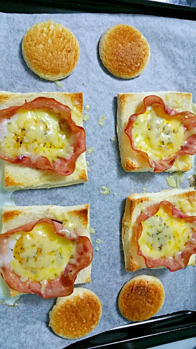 Ham Egg Cheddar Cheese Toast 😉😙💗|🌷lynnlicious🌷さん