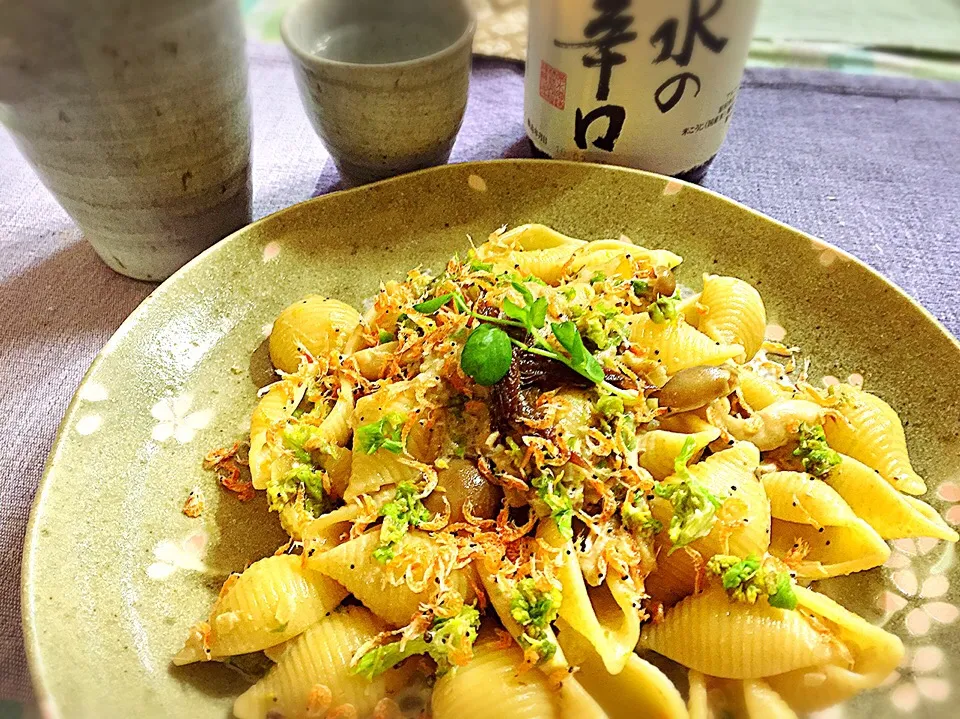 ばっけ(蕗の薹)とアンチョビの味噌クリームコンキリエ❤️|桃実さん