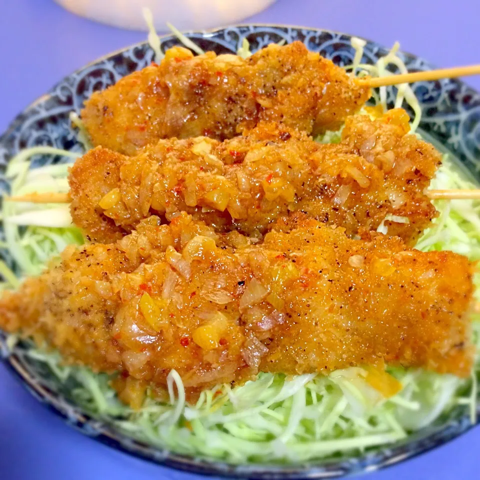 Snapdishの料理写真:油淋鶏風味の串カツ丼|Hiroya Fujiiさん