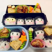 Snapdishの料理写真:顔おにぎり弁当|ゴマあやさん