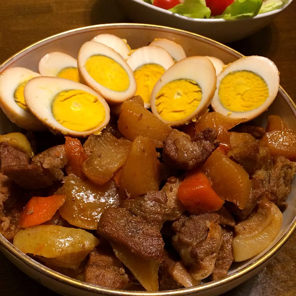 リピで〜す✿トロトロ大根と玉子のこってり煮✿ 〜豚肉入りで〜😊|ゆうみん（4人の母ちゃん）さん