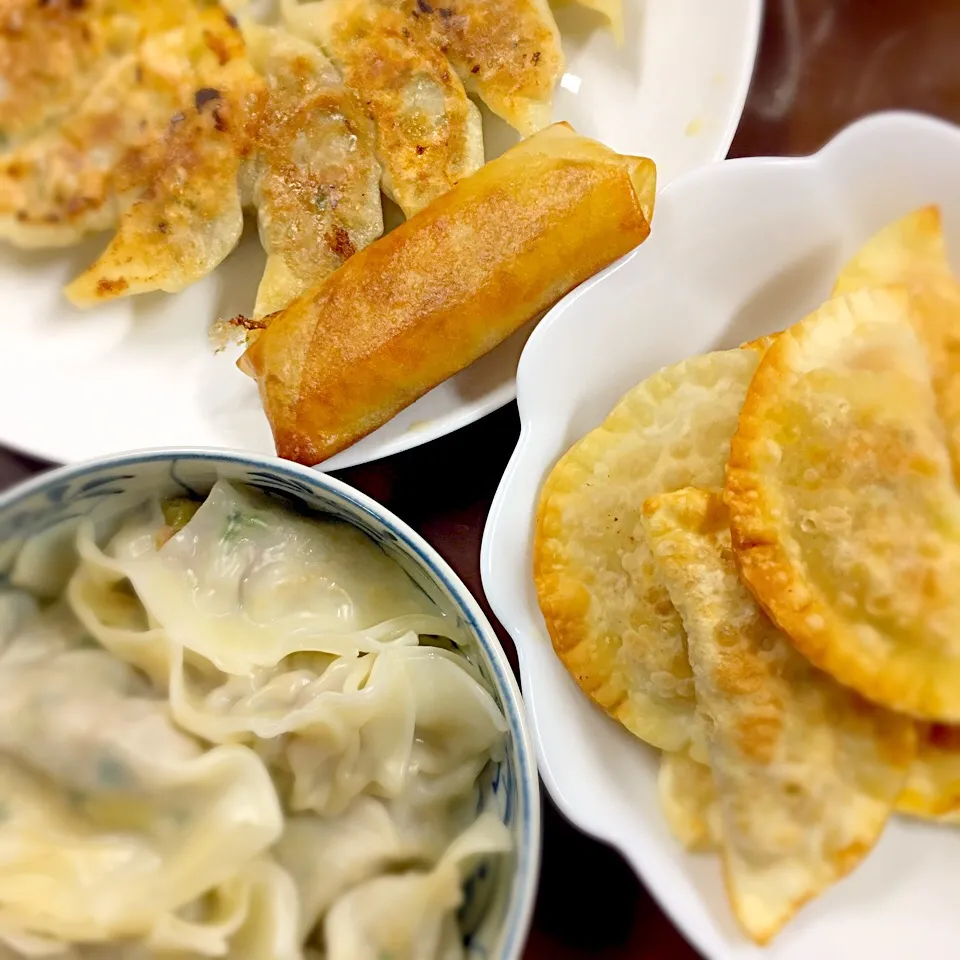 Snapdishの料理写真:Gyoza Pot Stickers 焼き、揚げ、茹で餃子|Mama Kathi Dinerさん