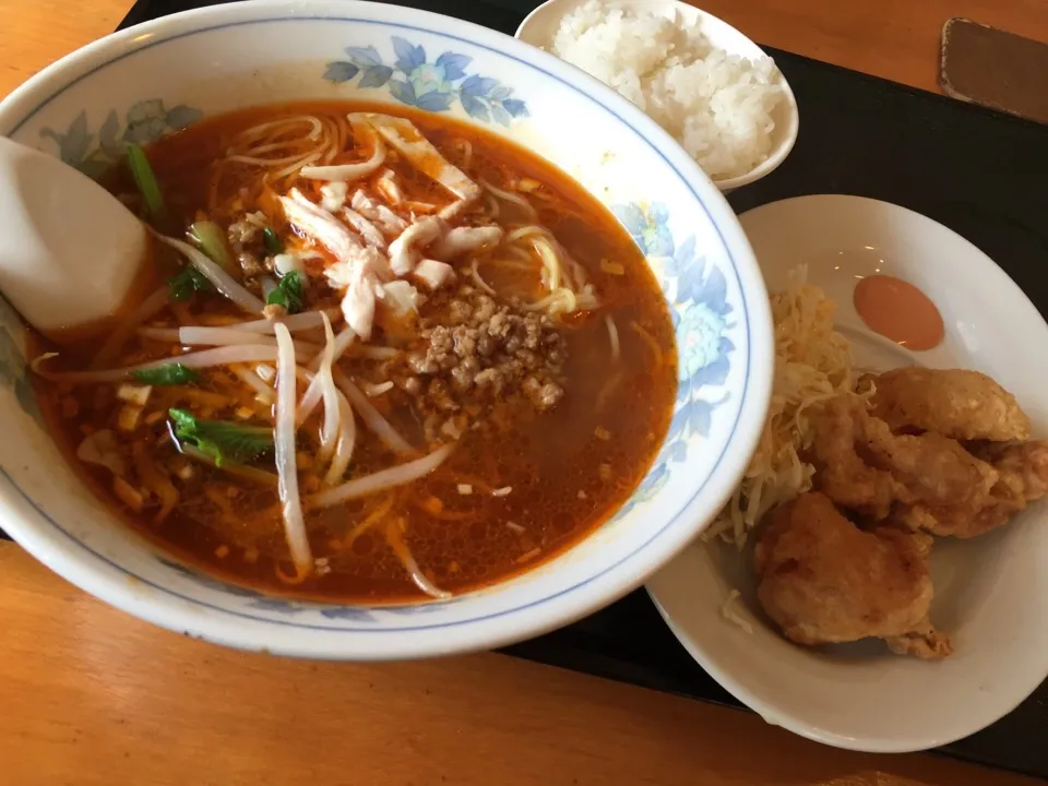 酸辣湯麺セット（鳥唐揚げと小ライス）|まさとさん