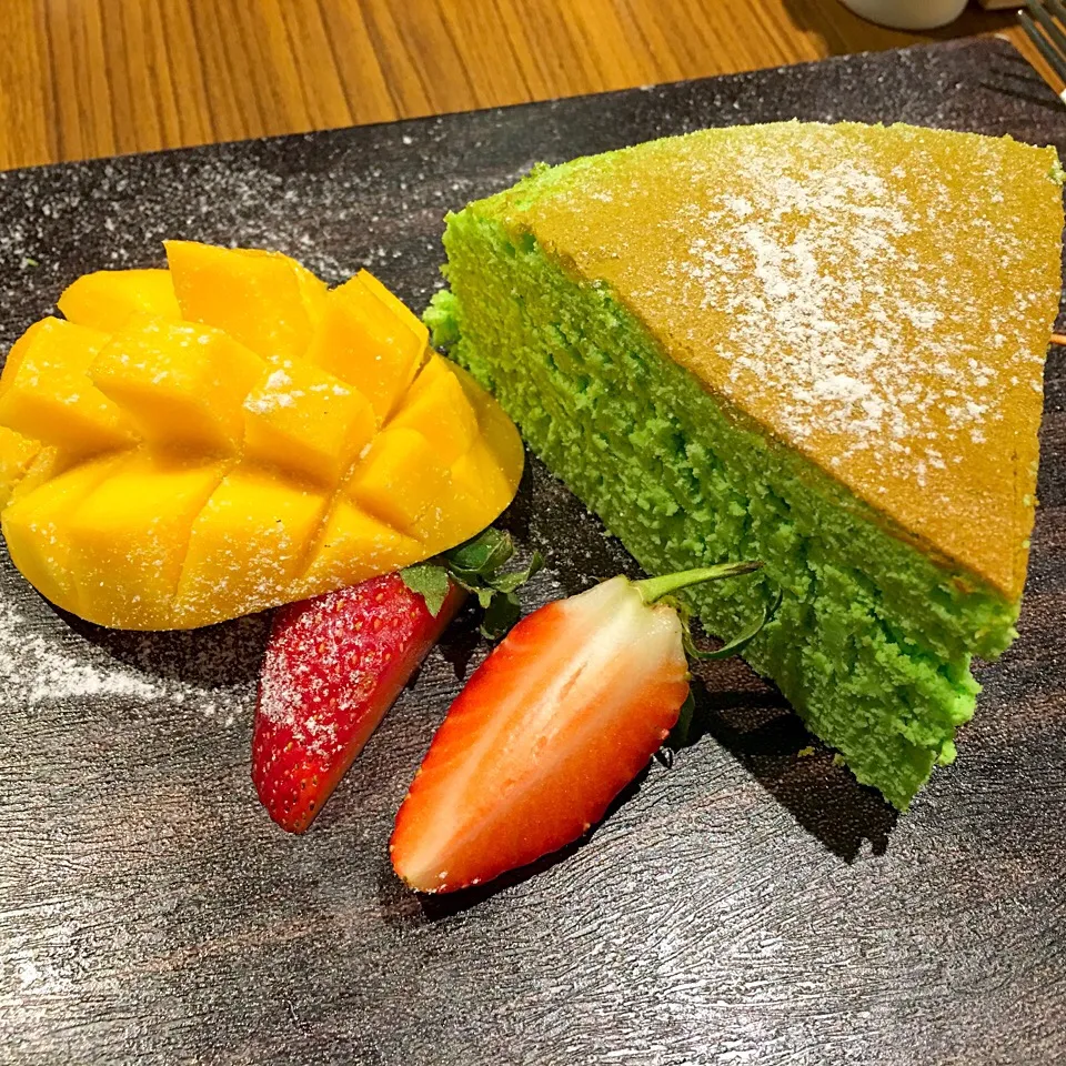 Pandan cheese cake|キノコ🍄さん