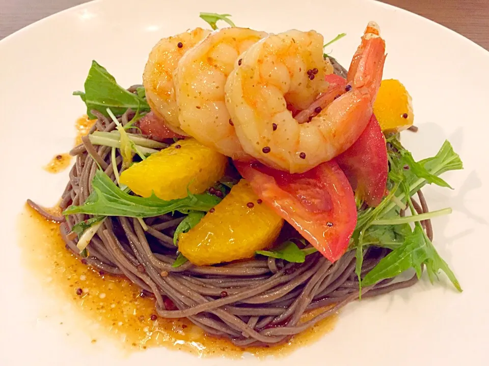 Grapefruit mango prawn soba|Sky Blueさん