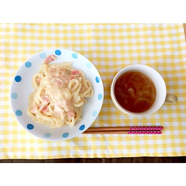 ◎カルボナーラうどん
◎コンソメスープ|まなみさん