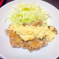 鶏の唐揚げタルタルソース＆甘酢漬け|たむさん