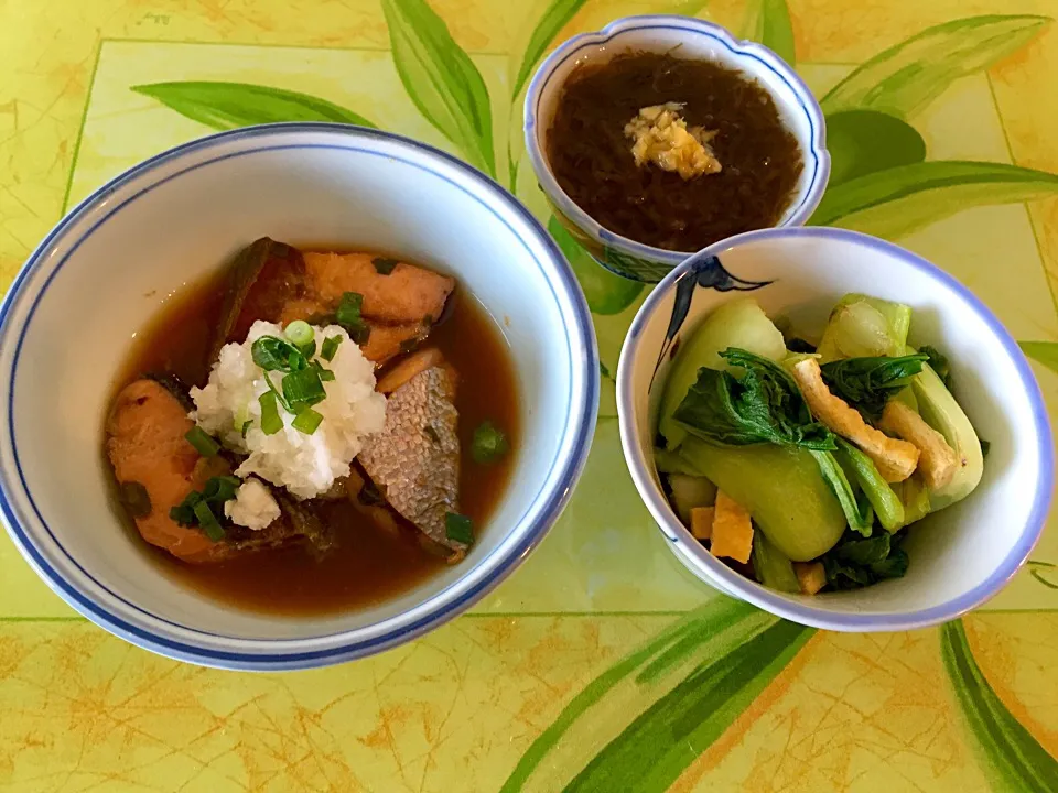 ブリの照り焼き&チンゲン菜と揚げのナンプラー炒め|Ayuさん