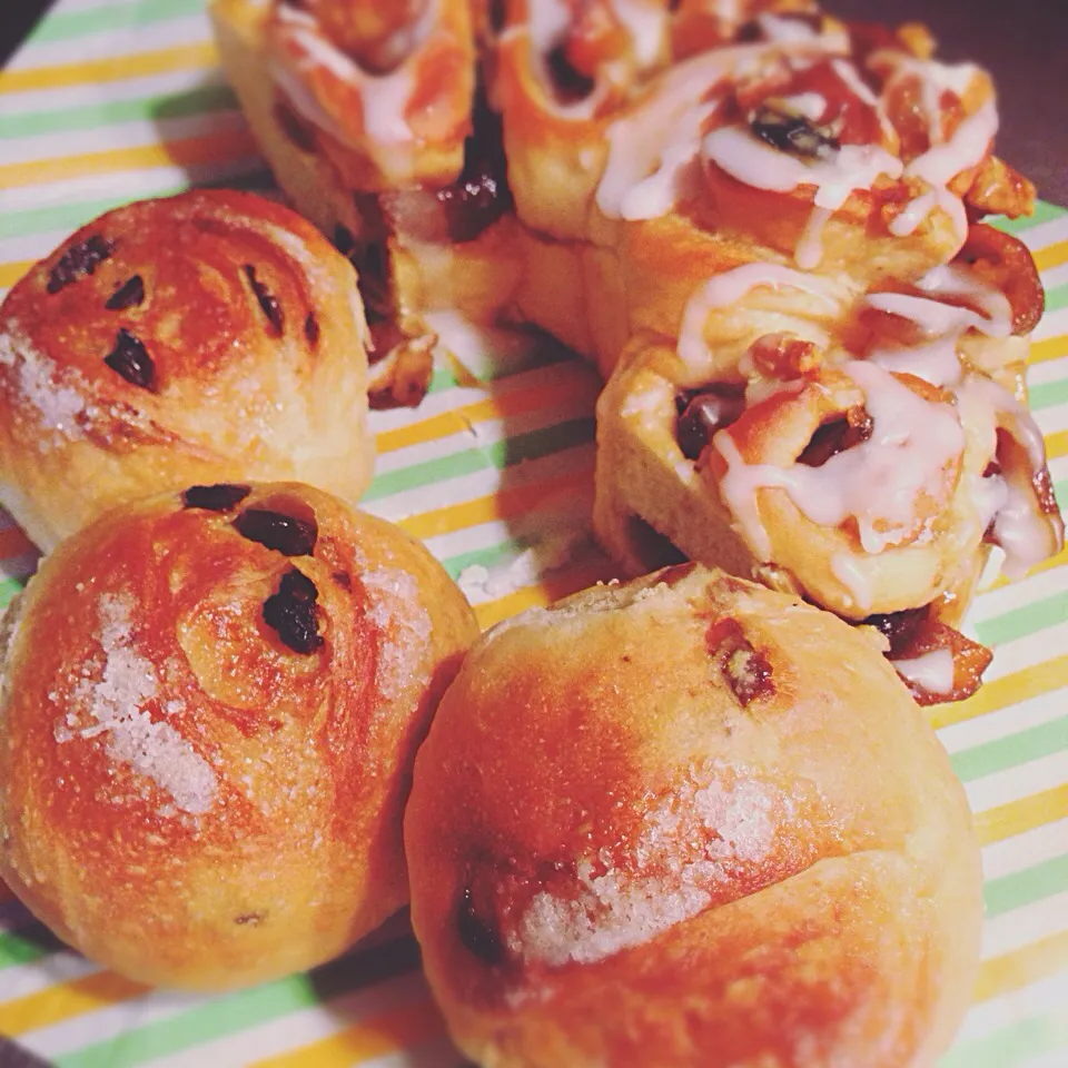 Raisin bread and apple bread. 
with walnut and even rum.|Tomomi  Nakamuraさん