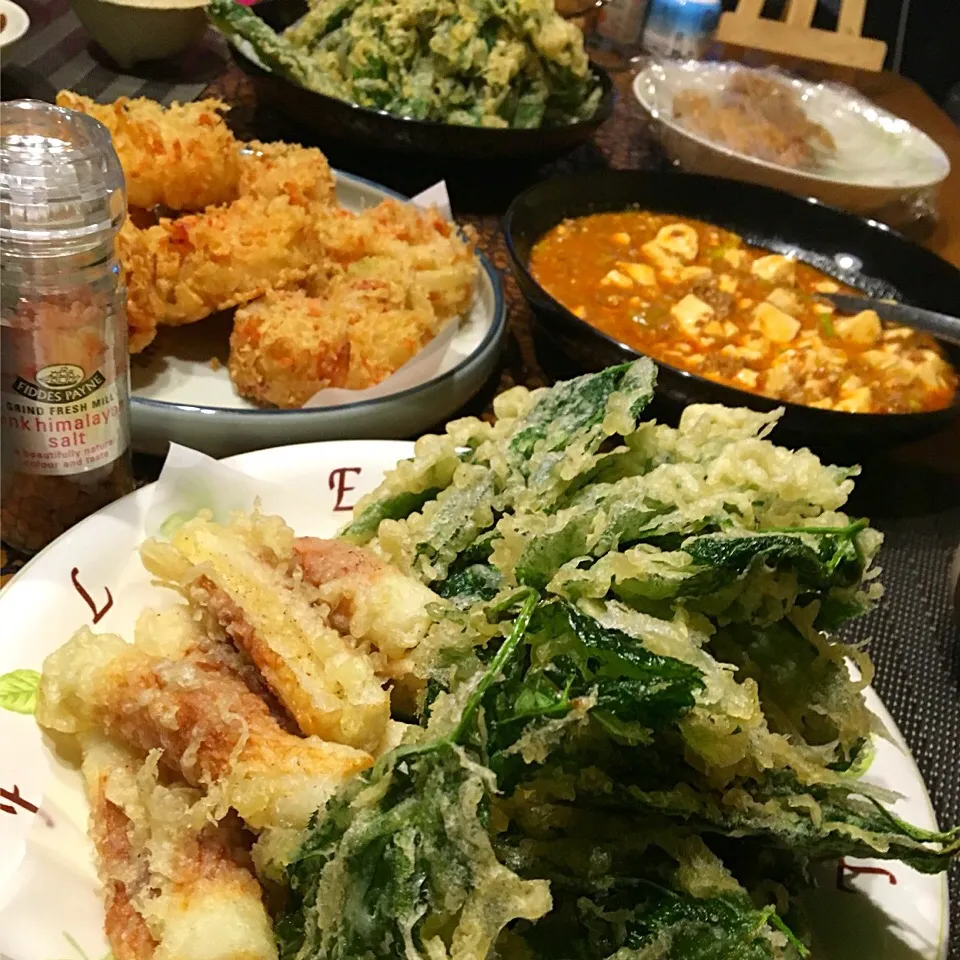 Snapdishの料理写真:明日葉の天ぷら❤️|Yuka Yasudaさん