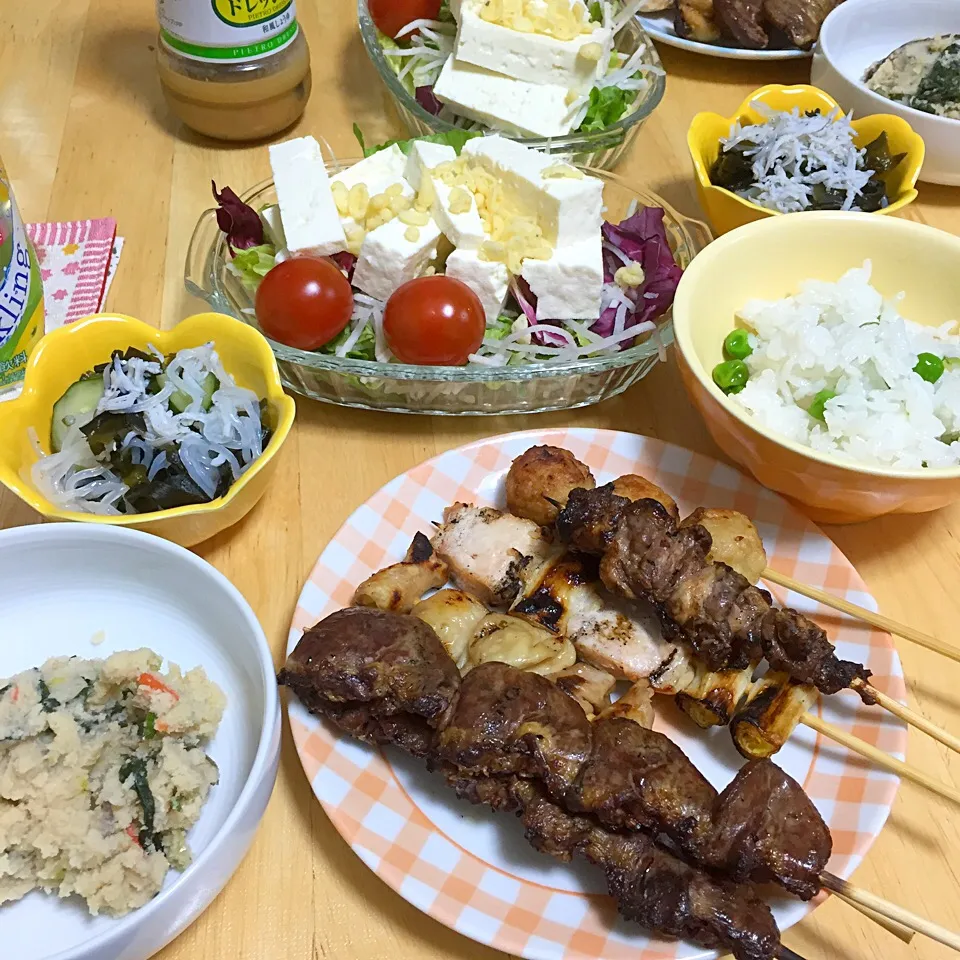 焼き鳥と春ごはん|りんごっちさん