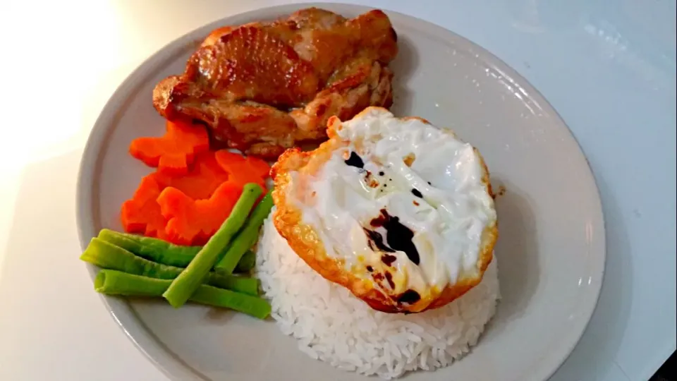 Grilled Boneless Chicken Leg with Rice + Veg|🌷lynnlicious🌷さん