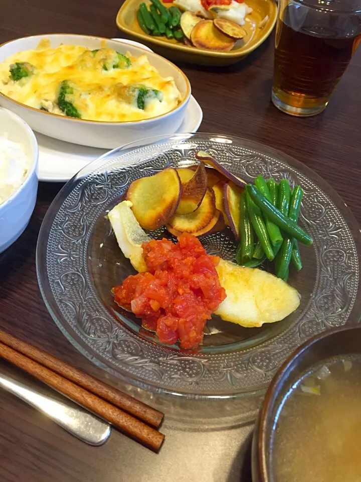 鱈のムニエルの晩ご飯|mikaさん