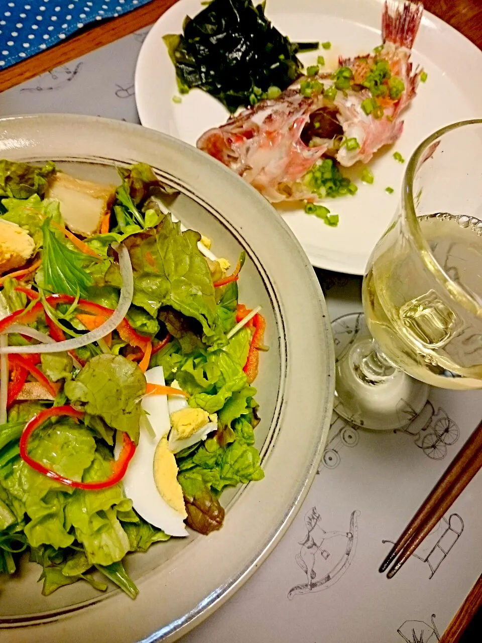 #がしらの酒蒸しと、salad～✨&お手製ドレッシング|Akkoさん