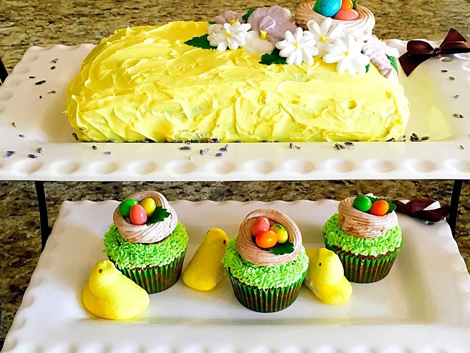 イースター お花のケーキと巣ごもりカップケーキ #easter #cupcake #spring #flowercake #カップケーキ #イースター|Little Darlingさん