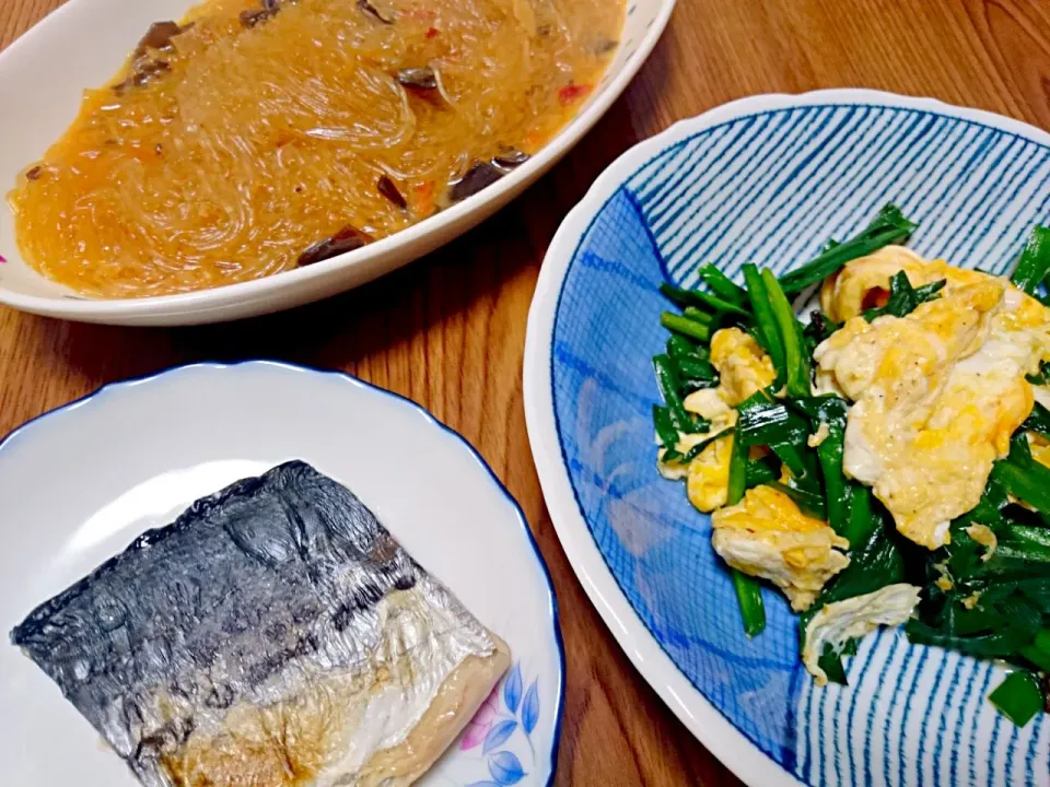 ・麻婆春雨
・ニラ玉
・鰆の塩焼き|ようかんさん