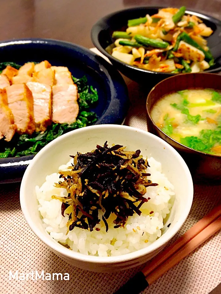 チョッパー＆ホヌさんの料理 ヒジキとジャコのふりかけ風ゴマ佃煮😋これまた🍚のお供に〜(｡◕ฺˇε ˇ◕ฺ｡）|恭子さん