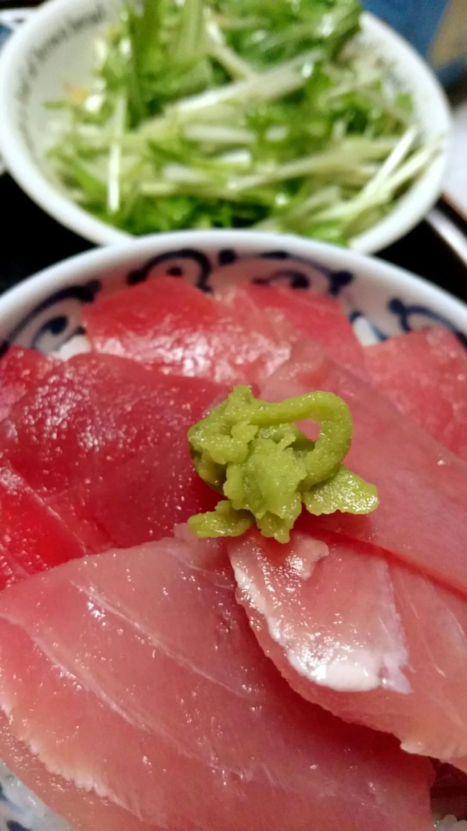 マグロ丼と水菜のナムル！|あまねさん