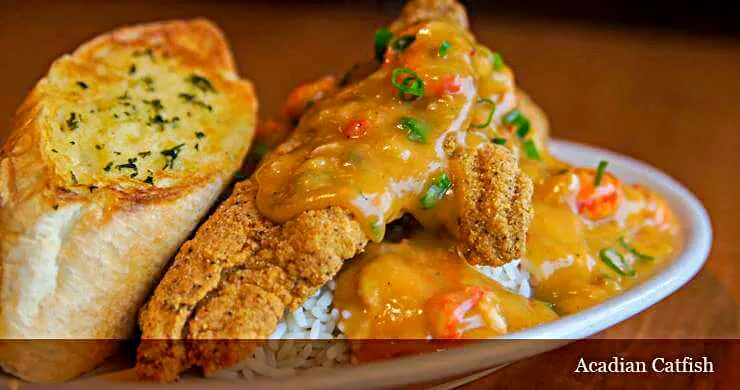 💦💦Acadian Catfish at Sammy's Grill in Zachary Louisiana 💦💦Fried Catfish Over Crawfish Etoufee & Rice 💦💦 #Seafood #Fish #Rice #Soup/Stew #Main dish Garlic French|Alisha GodsglamGirl Matthewsさん