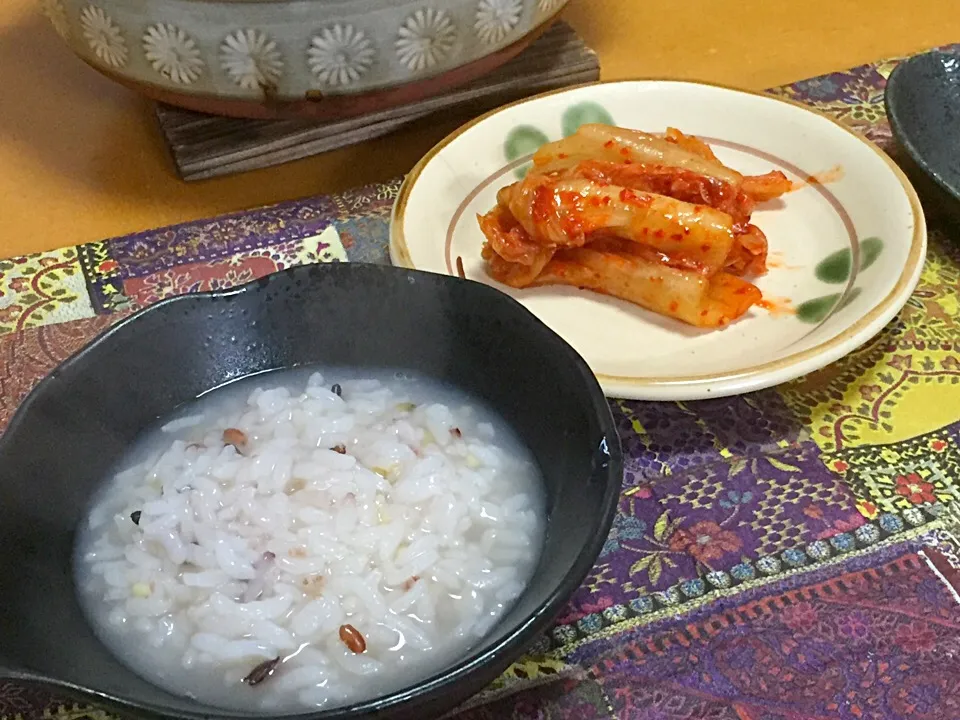 昨晩の湯豆腐の出汁で雑穀米のお粥!  (^-^)|Kei Satoさん