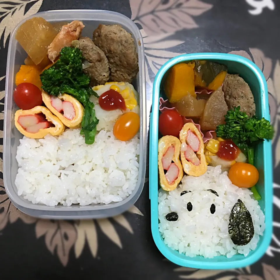 早起きできなかった朝の簡単スヌーピー親子弁当|かずみさん