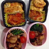 Snapdishの料理写真:3月30日の弁当(2人分のおかず)|栗エッティさん