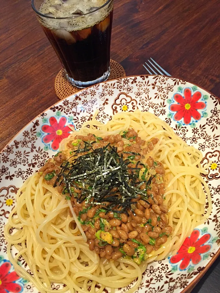 Snapdishの料理写真:納豆スパゲッティランチ|ほんだみよこさん